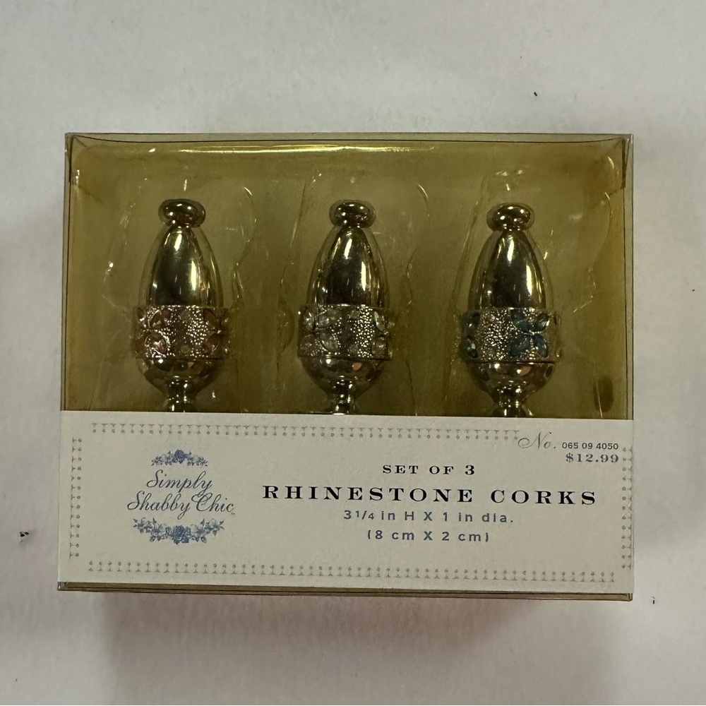 Simply Shabby Chic Rhinestone Corks Set MIB